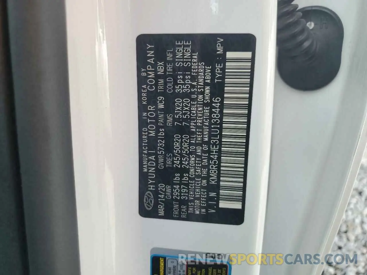 14 fotografías del automóvil dañado KM8R54HE3LU138446 HYUNDAI PALISADE 2020