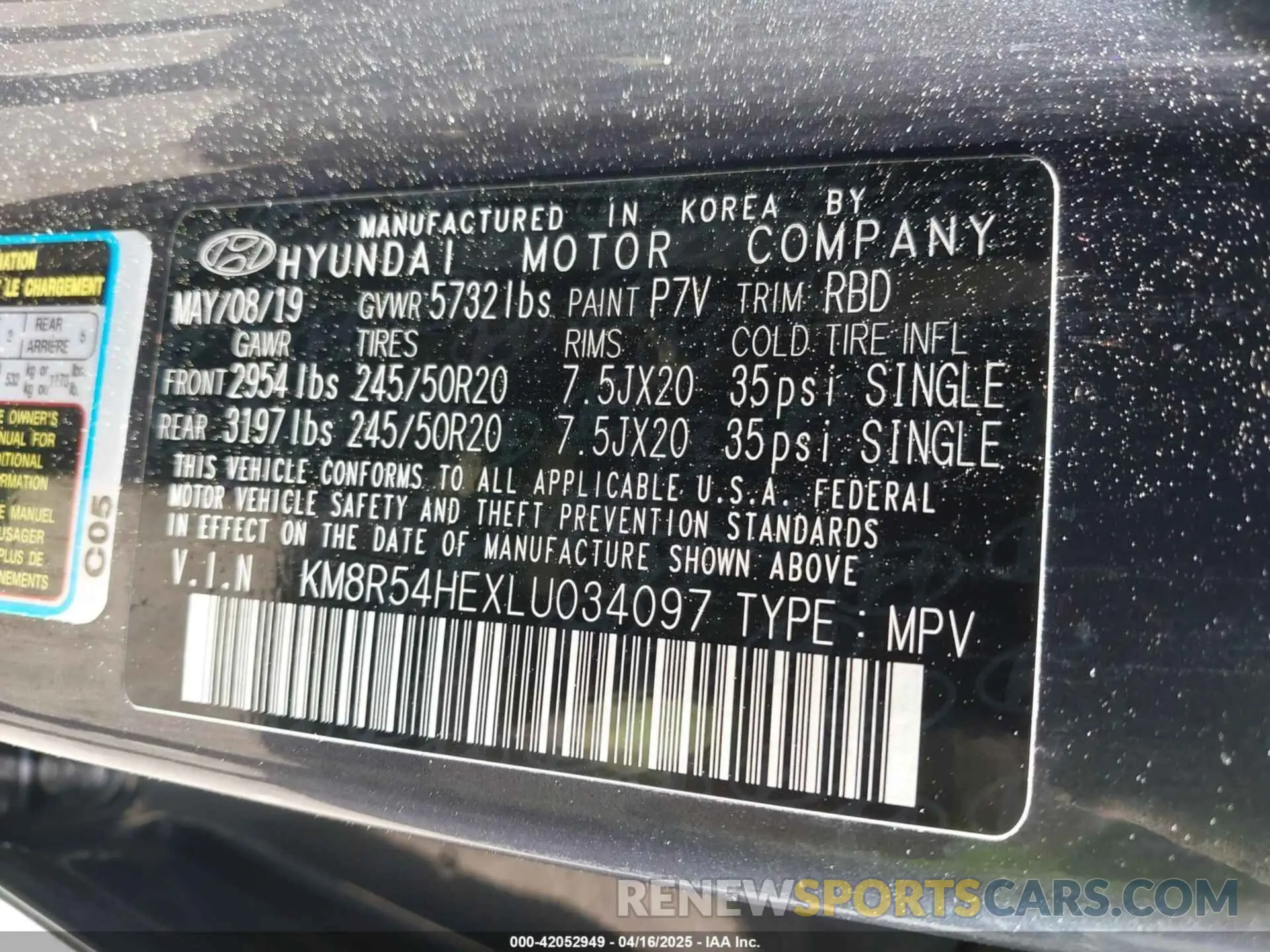 9 fotografías del automóvil dañado KM8R54HEXLU034097 HYUNDAI PALISADE 2020