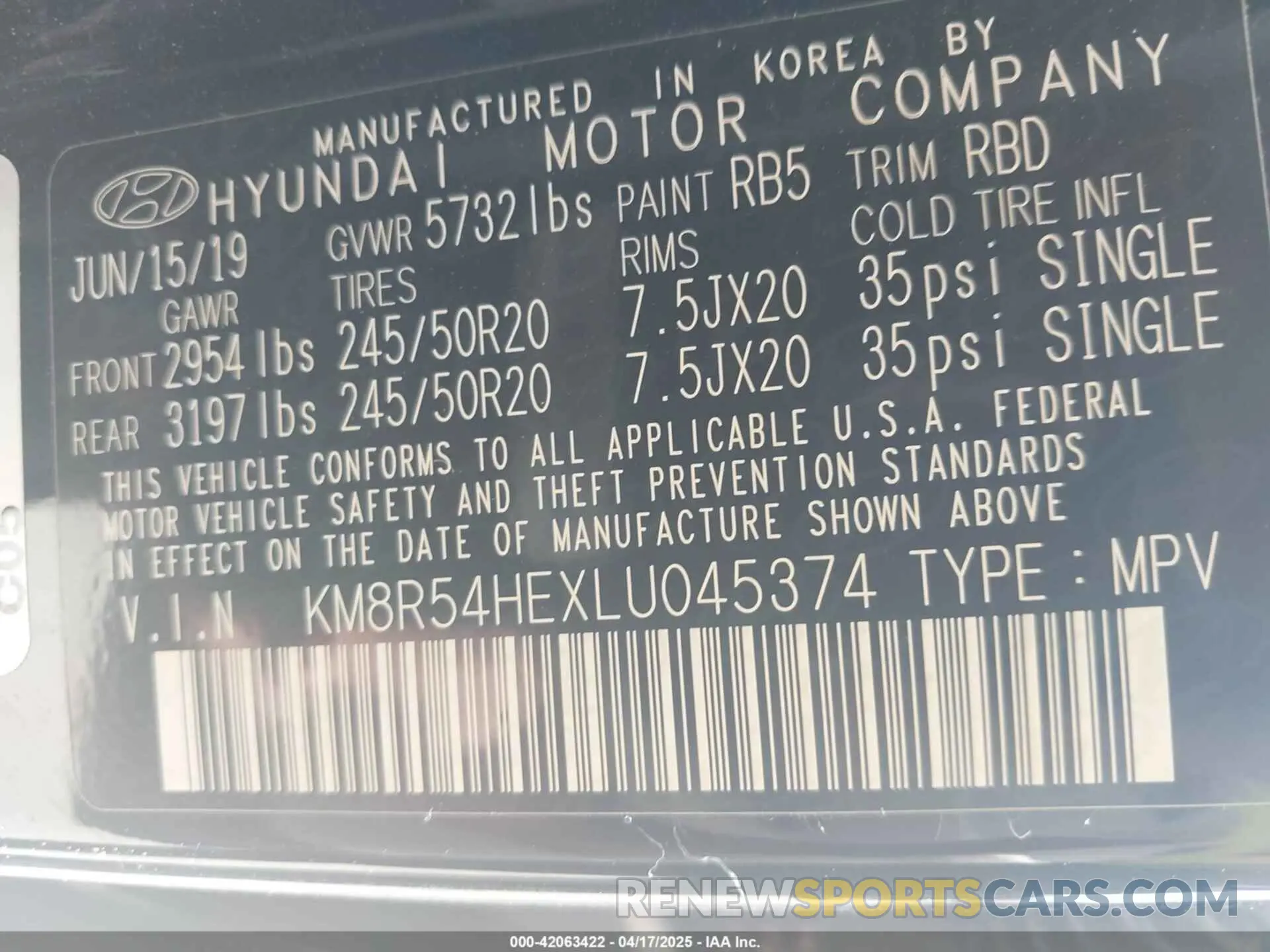 9 fotografías del automóvil dañado KM8R54HEXLU045374 HYUNDAI PALISADE 2020