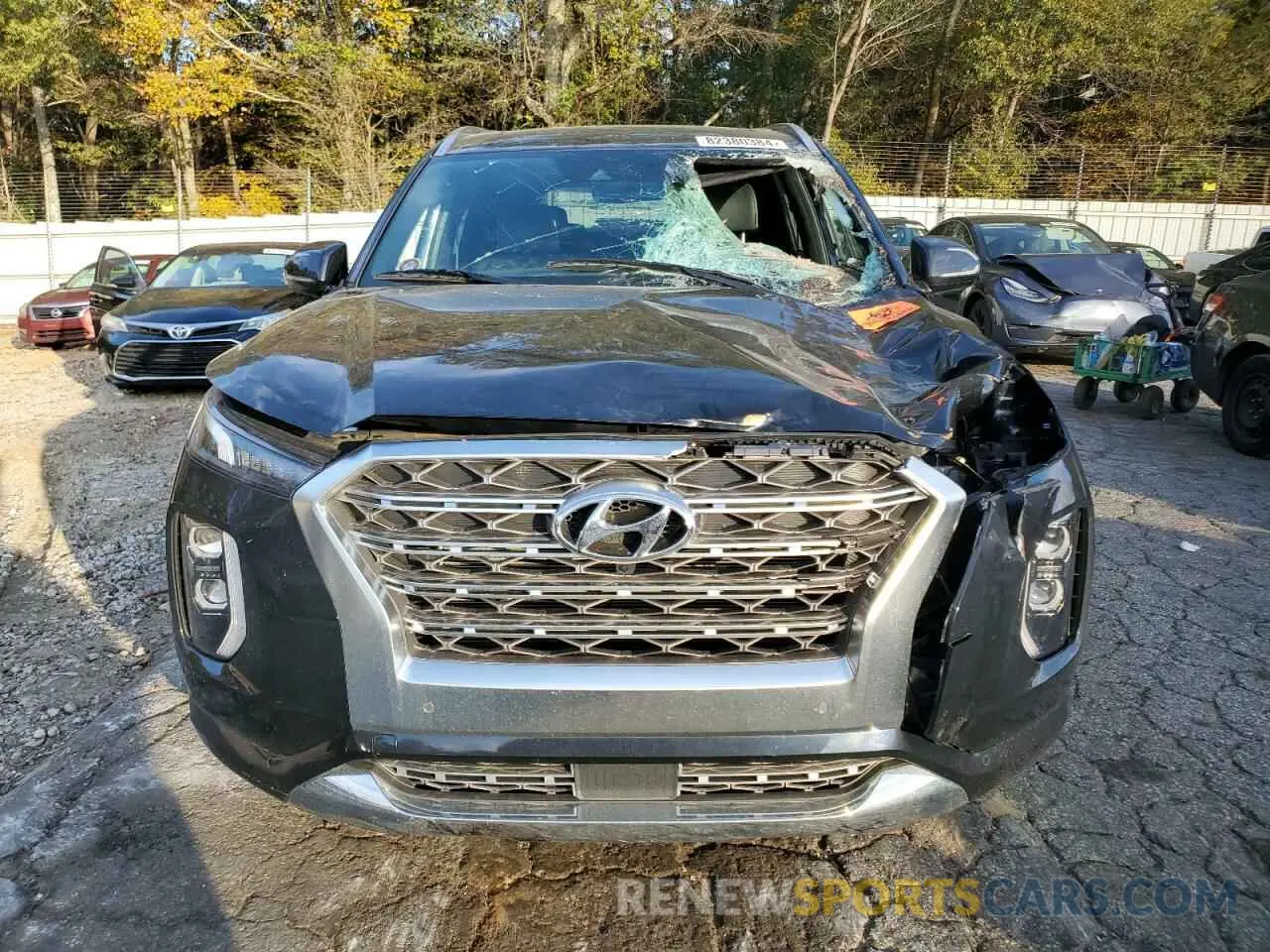 5 fotografías del automóvil dañado KM8R5DHE1LU156072 HYUNDAI PALISADE 2020