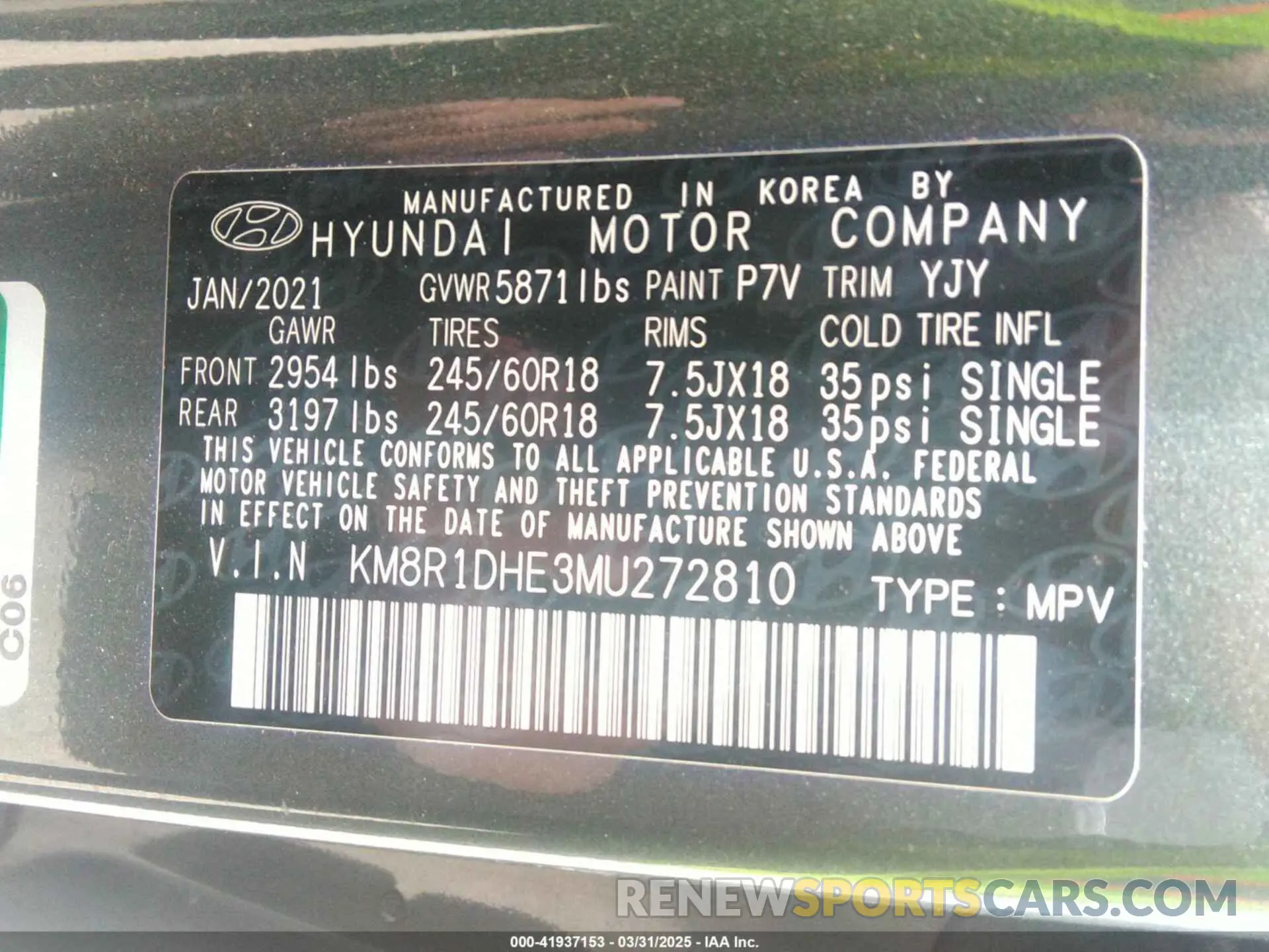 9 fotografías del automóvil dañado KM8R1DHE3MU272810 HYUNDAI PALISADE 2021