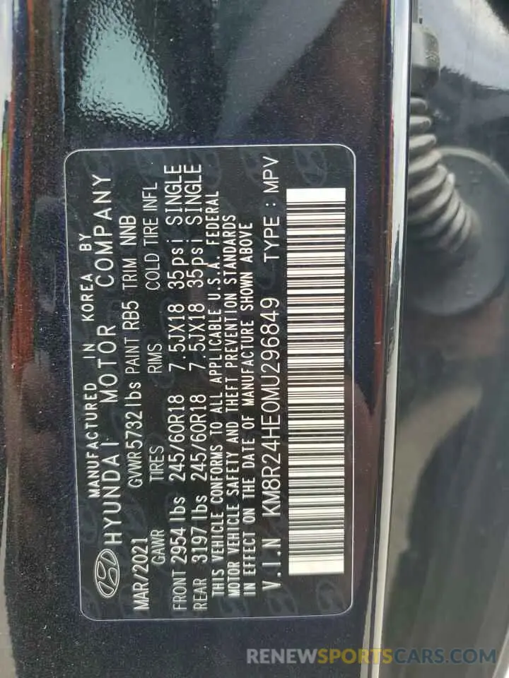14 fotografías del automóvil dañado KM8R24HE0MU296849 HYUNDAI PALISADE 2021