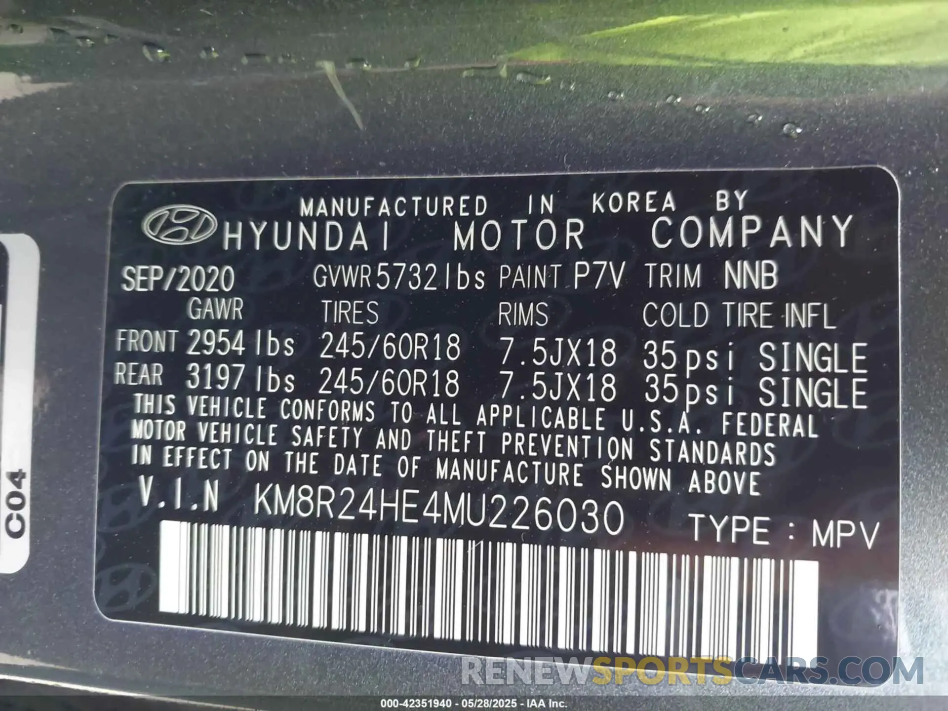 9 fotografías del automóvil dañado KM8R24HE4MU226030 HYUNDAI PALISADE 2021
