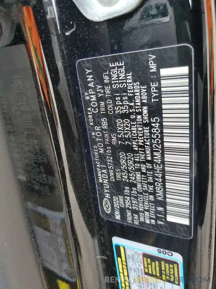 13 fotografías del automóvil dañado KM8R44HE4MU255845 HYUNDAI PALISADE 2021