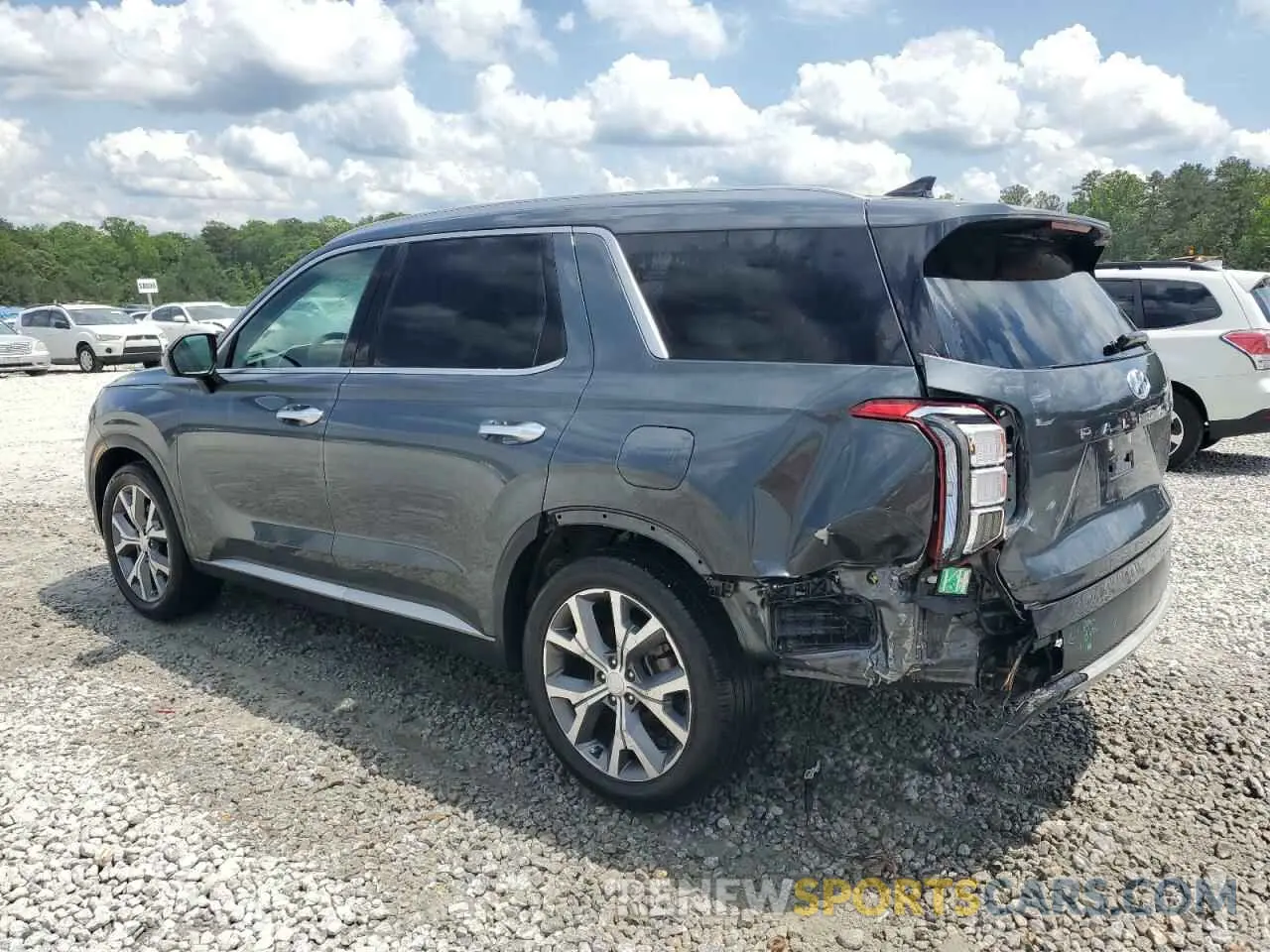 2 fotografías del automóvil dañado KM8R44HE8MU325704 HYUNDAI PALISADE 2021