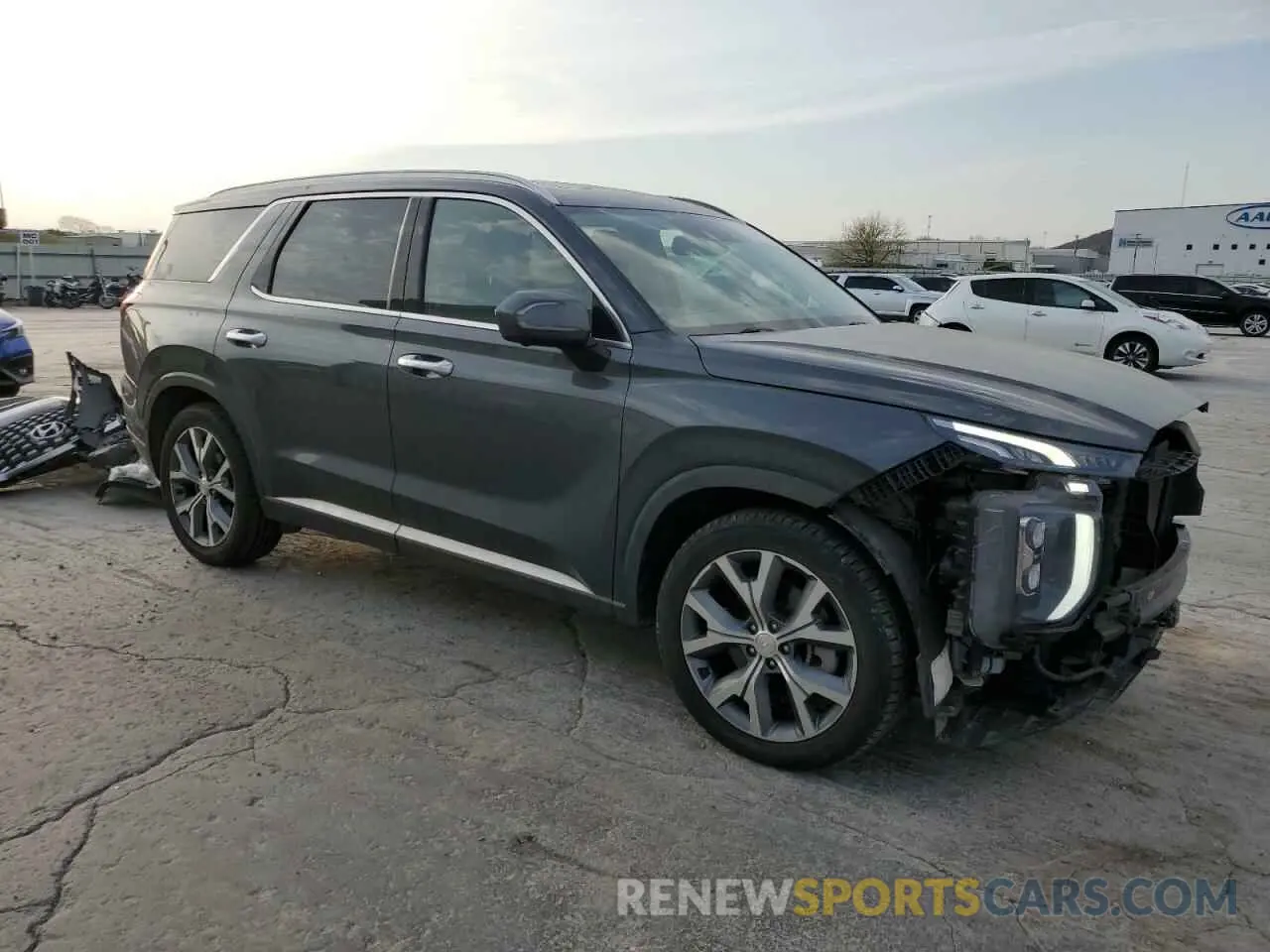 4 fotografías del automóvil dañado KM8R54HE8MU214535 HYUNDAI PALISADE 2021
