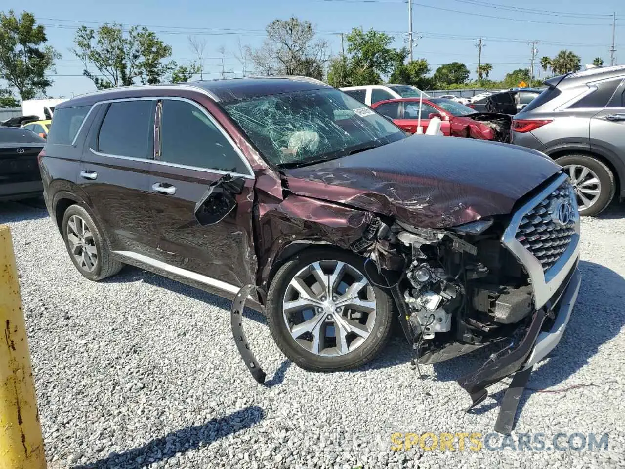 4 fotografías del automóvil dañado KM8R54HEXMU185751 HYUNDAI PALISADE 2021