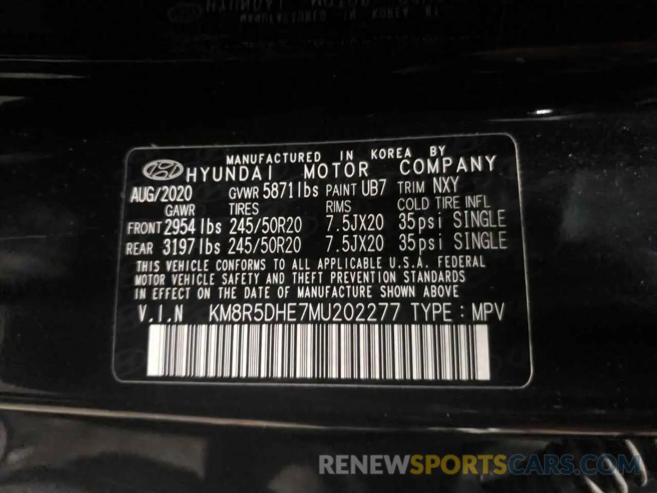 12 fotografías del automóvil dañado KM8R5DHE7MU202277 HYUNDAI PALISADE 2021