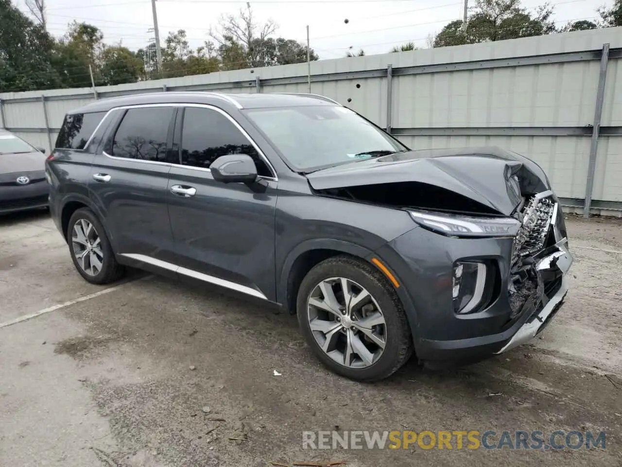 4 fotografías del automóvil dañado KM8R5DHE9MU175096 HYUNDAI PALISADE 2021