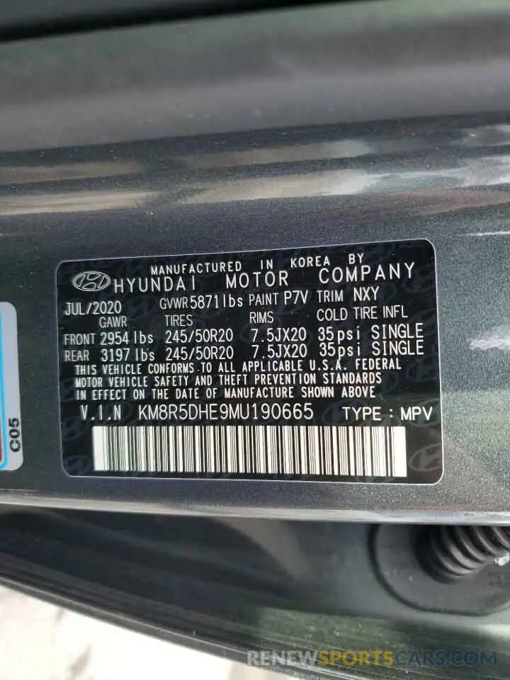 13 fotografías del automóvil dañado KM8R5DHE9MU190665 HYUNDAI PALISADE 2021