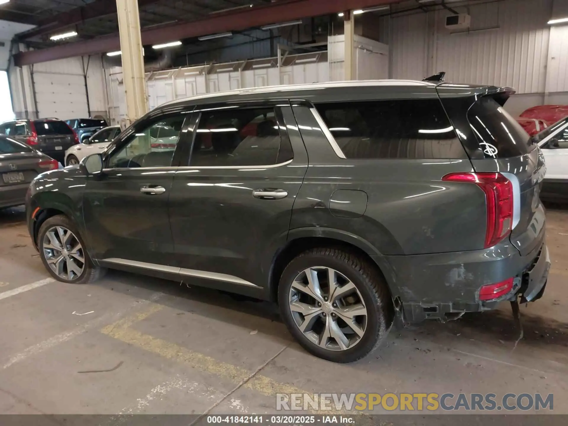 14 fotografías del automóvil dañado KM8R5DHE9MU214902 HYUNDAI PALISADE 2021
