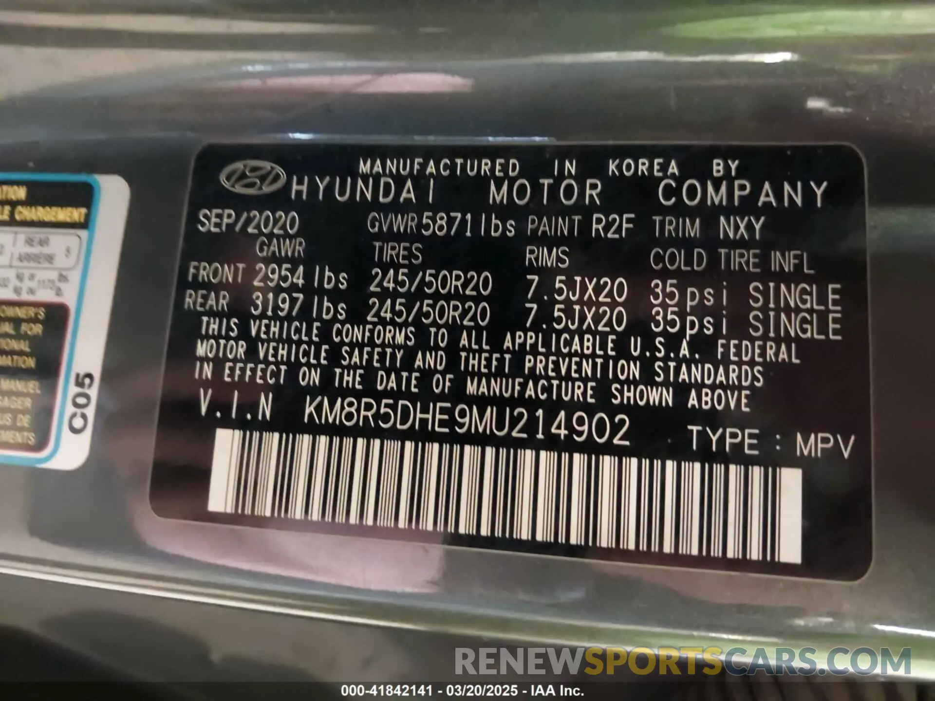 9 fotografías del automóvil dañado KM8R5DHE9MU214902 HYUNDAI PALISADE 2021
