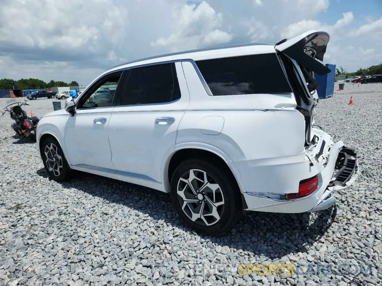 2 fotografías del automóvil dañado KM8R74HE3MU276192 HYUNDAI PALISADE 2021