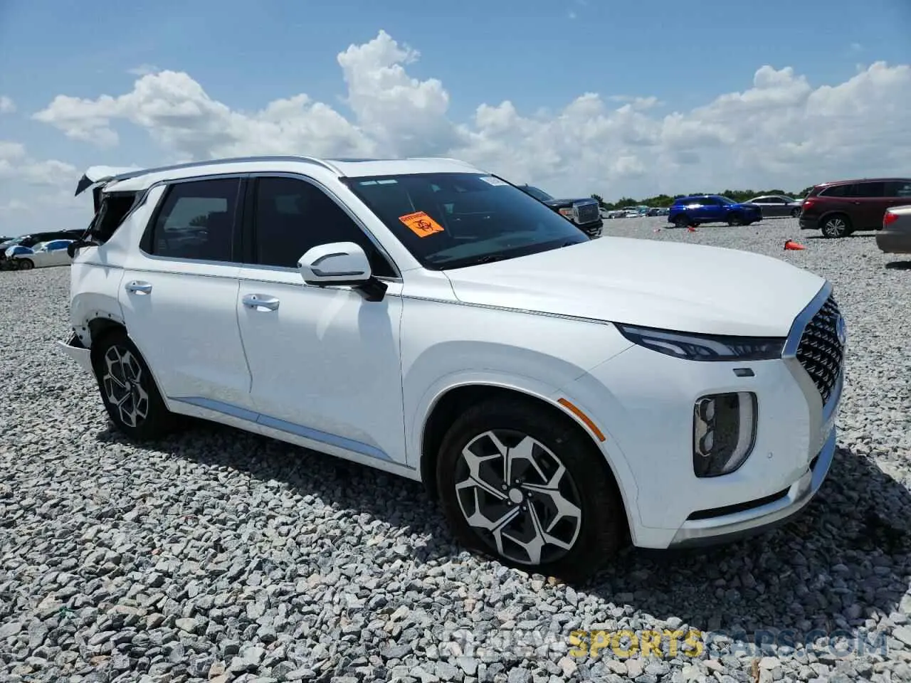 4 fotografías del automóvil dañado KM8R74HE3MU276192 HYUNDAI PALISADE 2021