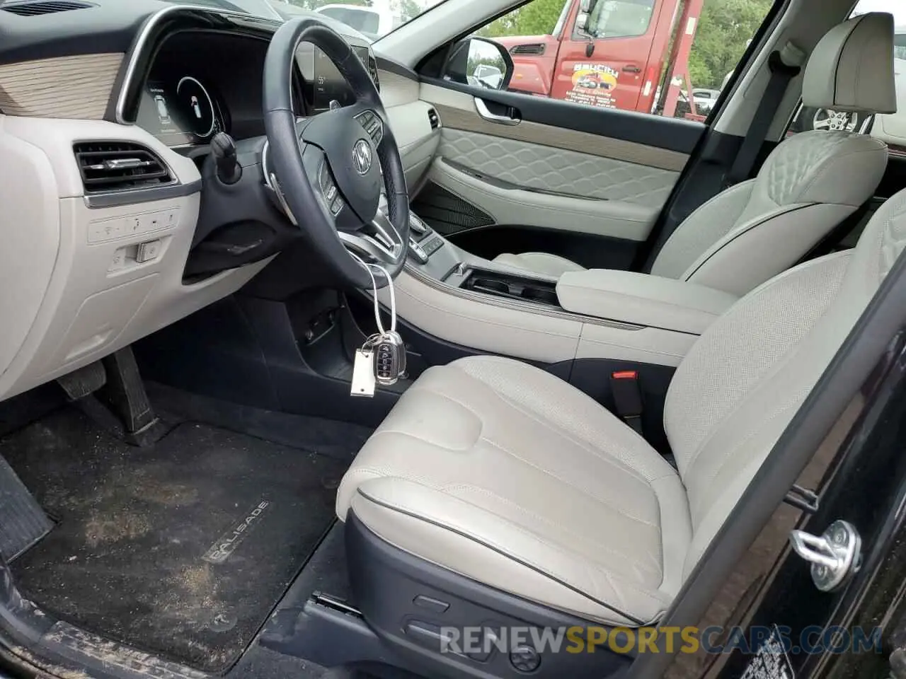 7 fotografías del automóvil dañado KM8R74HE7MU324910 HYUNDAI PALISADE 2021