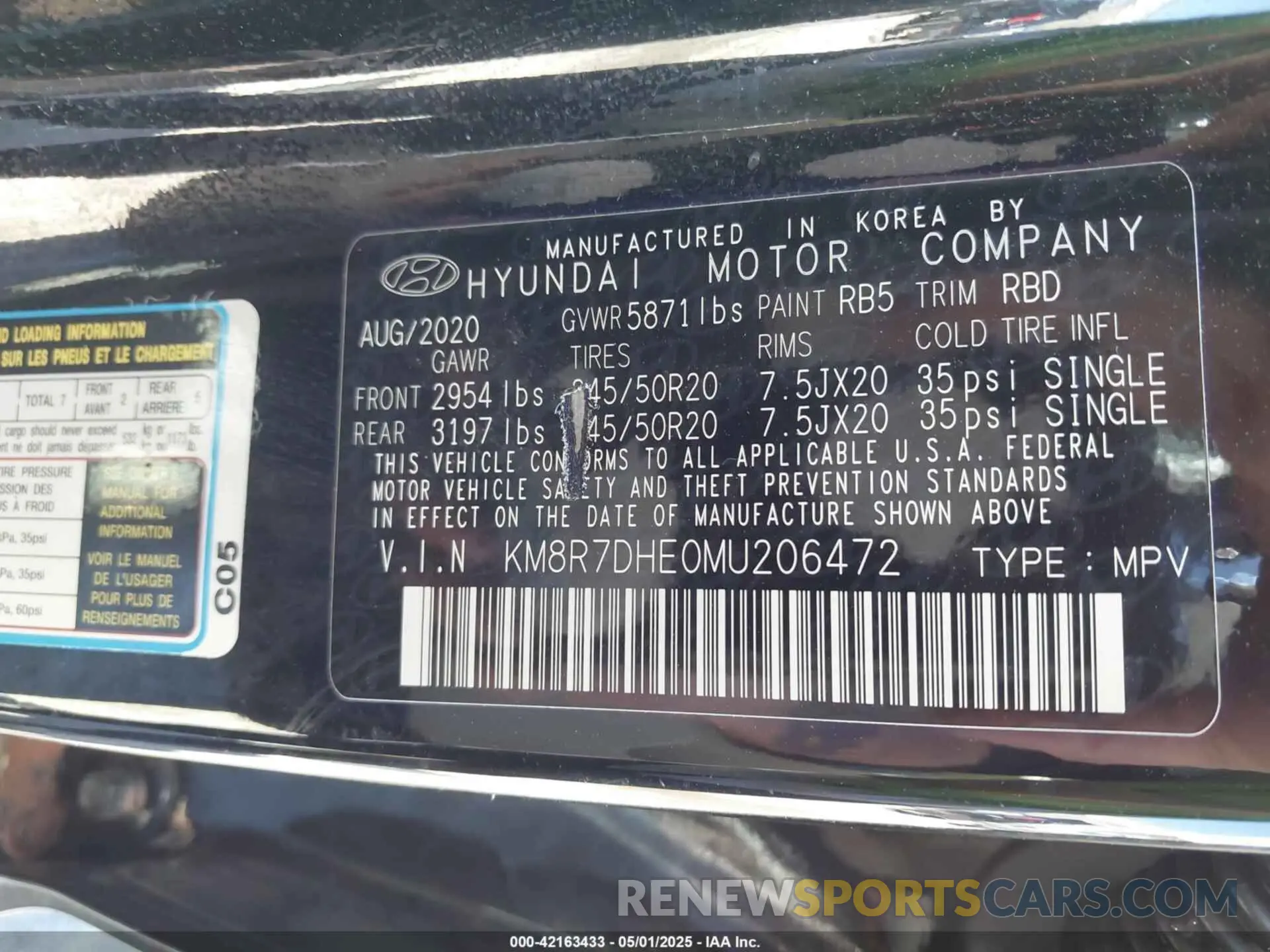 9 fotografías del automóvil dañado KM8R7DHE0MU206472 HYUNDAI PALISADE 2021