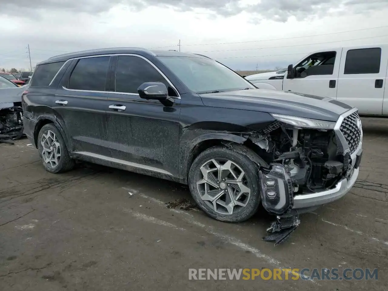 4 fotografías del automóvil dañado KM8R7DHE1MU334039 HYUNDAI PALISADE 2021