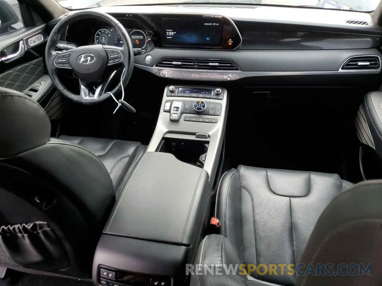 8 fotografías del automóvil dañado KM8R7DHE1MU334039 HYUNDAI PALISADE 2021