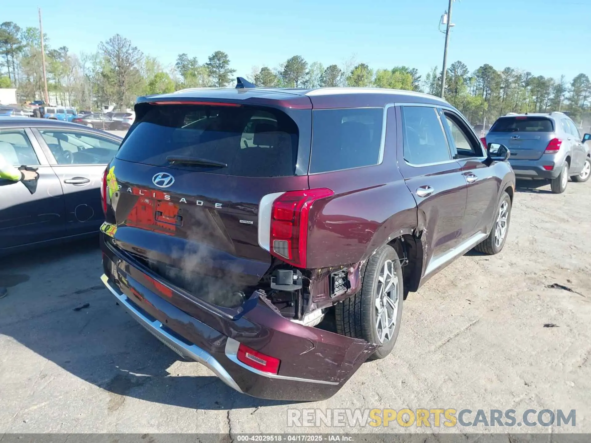 4 fotografías del automóvil dañado KM8R7DHE3MU273650 HYUNDAI PALISADE 2021