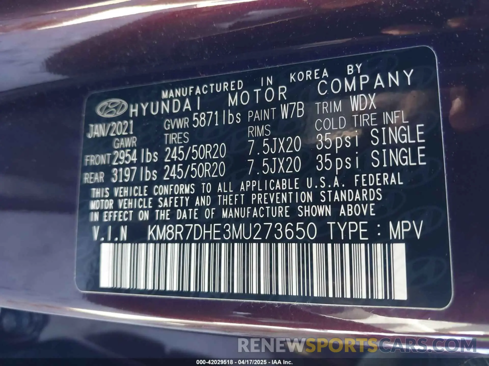 9 fotografías del automóvil dañado KM8R7DHE3MU273650 HYUNDAI PALISADE 2021