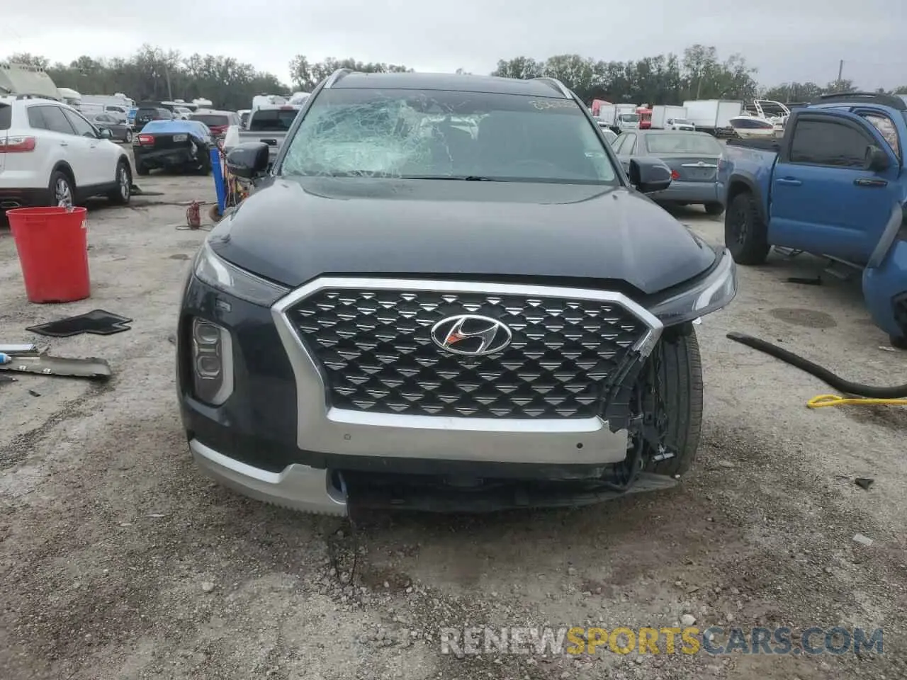 5 fotografías del automóvil dañado KM8R7DHE4MU174304 HYUNDAI PALISADE 2021