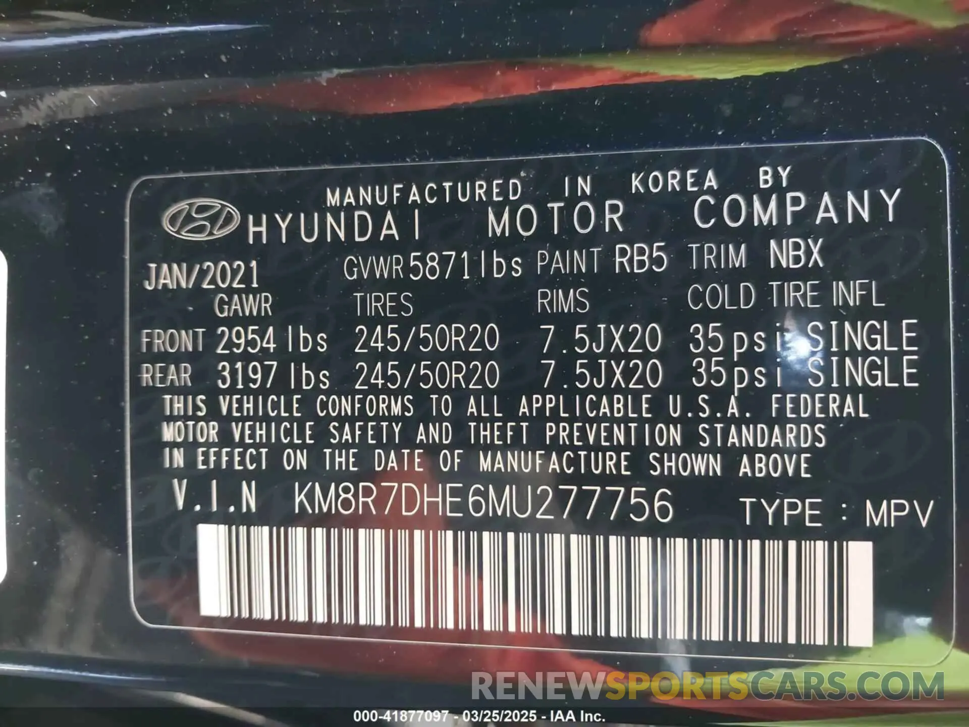 9 fotografías del automóvil dañado KM8R7DHE6MU277756 HYUNDAI PALISADE 2021