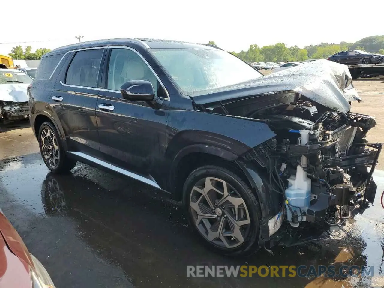 4 fotografías del automóvil dañado KM8R7DHE8MU174578 HYUNDAI PALISADE 2021