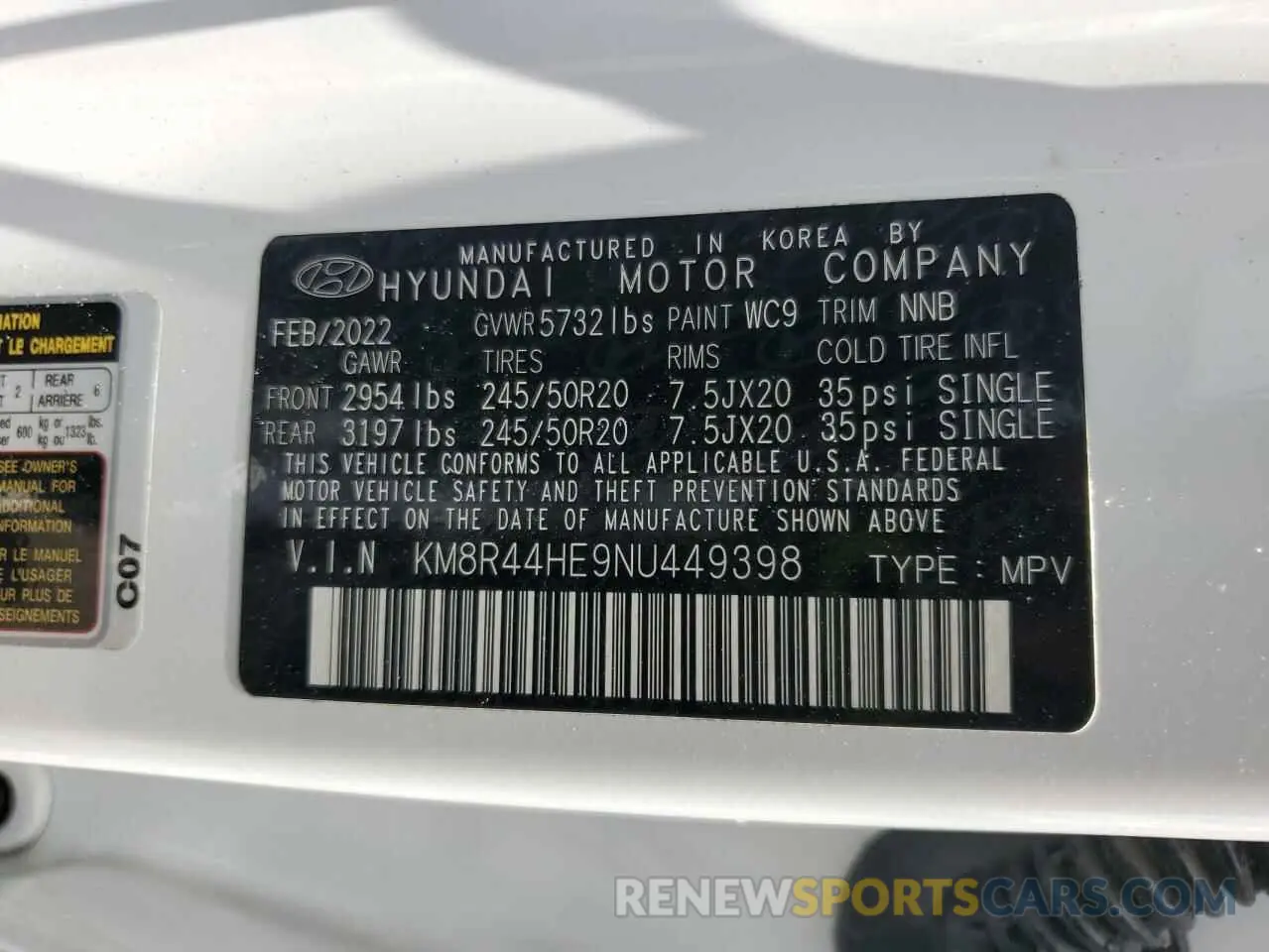 13 fotografías del automóvil dañado KM8R44HE9NU449398 HYUNDAI PALISADE 2022