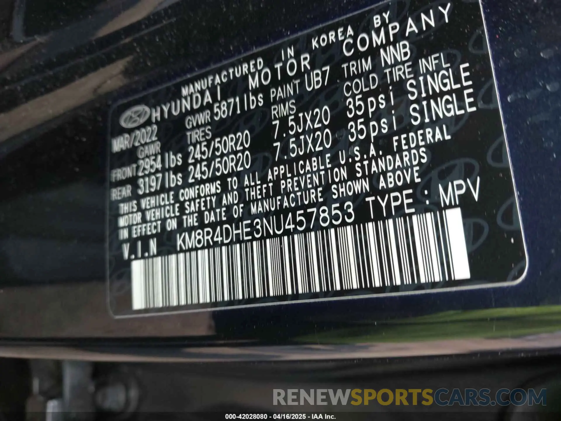 9 fotografías del automóvil dañado KM8R4DHE3NU457853 HYUNDAI PALISADE 2022