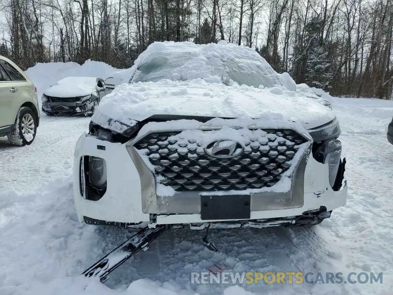 5 fotografías del automóvil dañado KM8R5DHE6NU393465 HYUNDAI PALISADE 2022