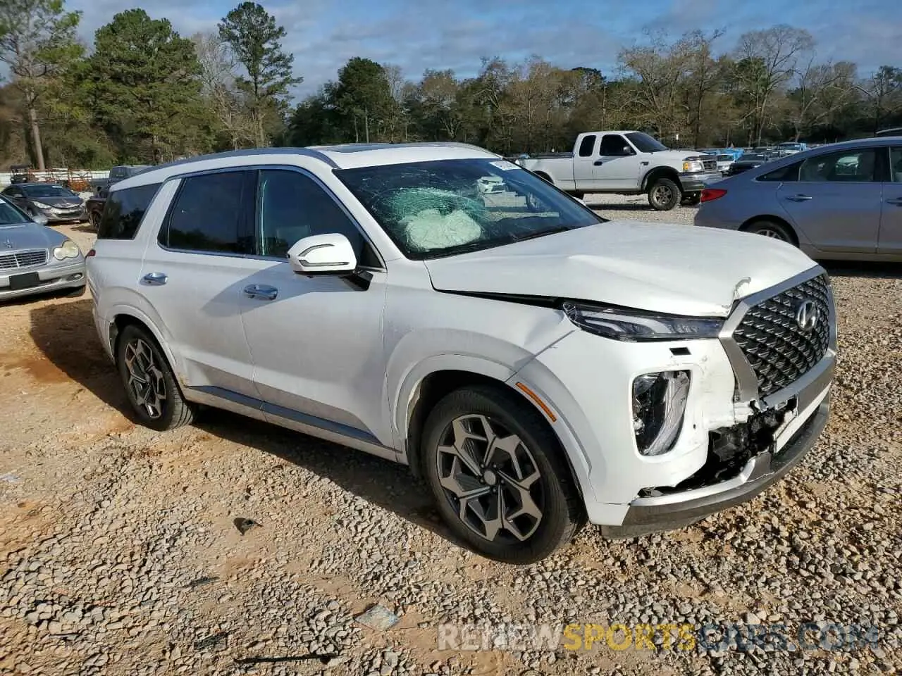 4 fotografías del automóvil dañado KM8R74HE5NU427213 HYUNDAI PALISADE 2022
