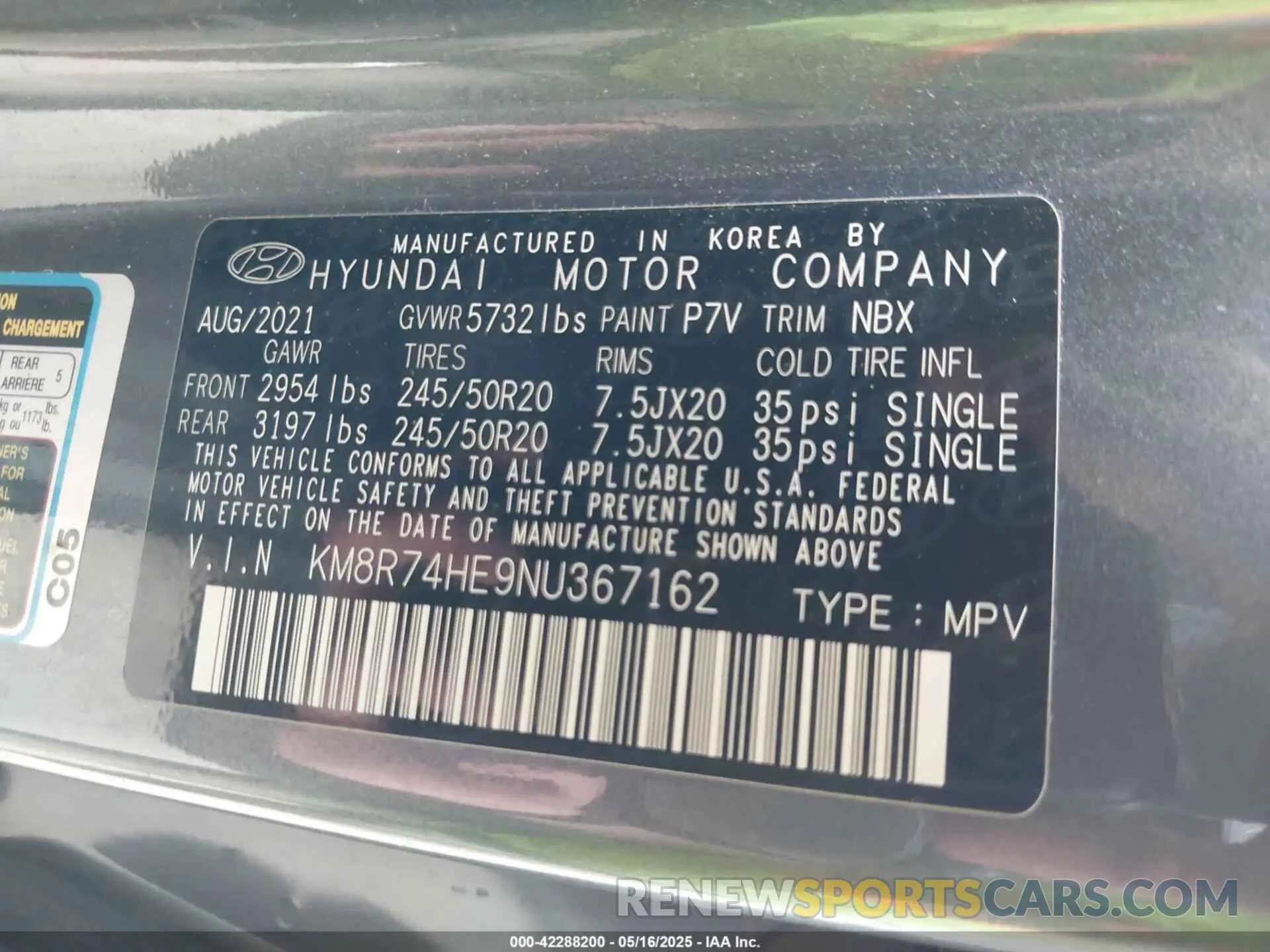 9 fotografías del automóvil dañado KM8R74HE9NU367162 HYUNDAI PALISADE 2022