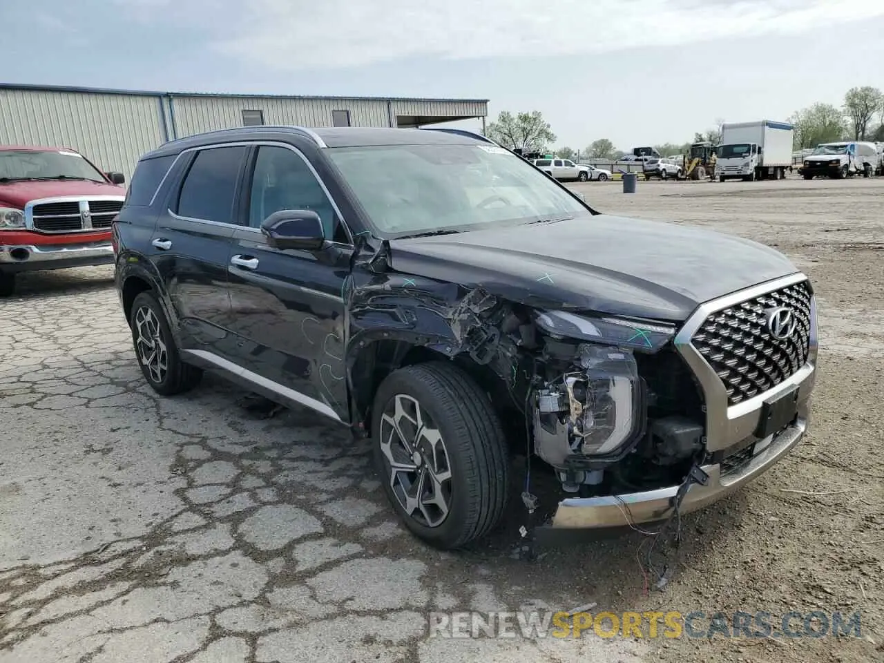 4 fotografías del automóvil dañado KM8R7DHE4NU432497 HYUNDAI PALISADE 2022