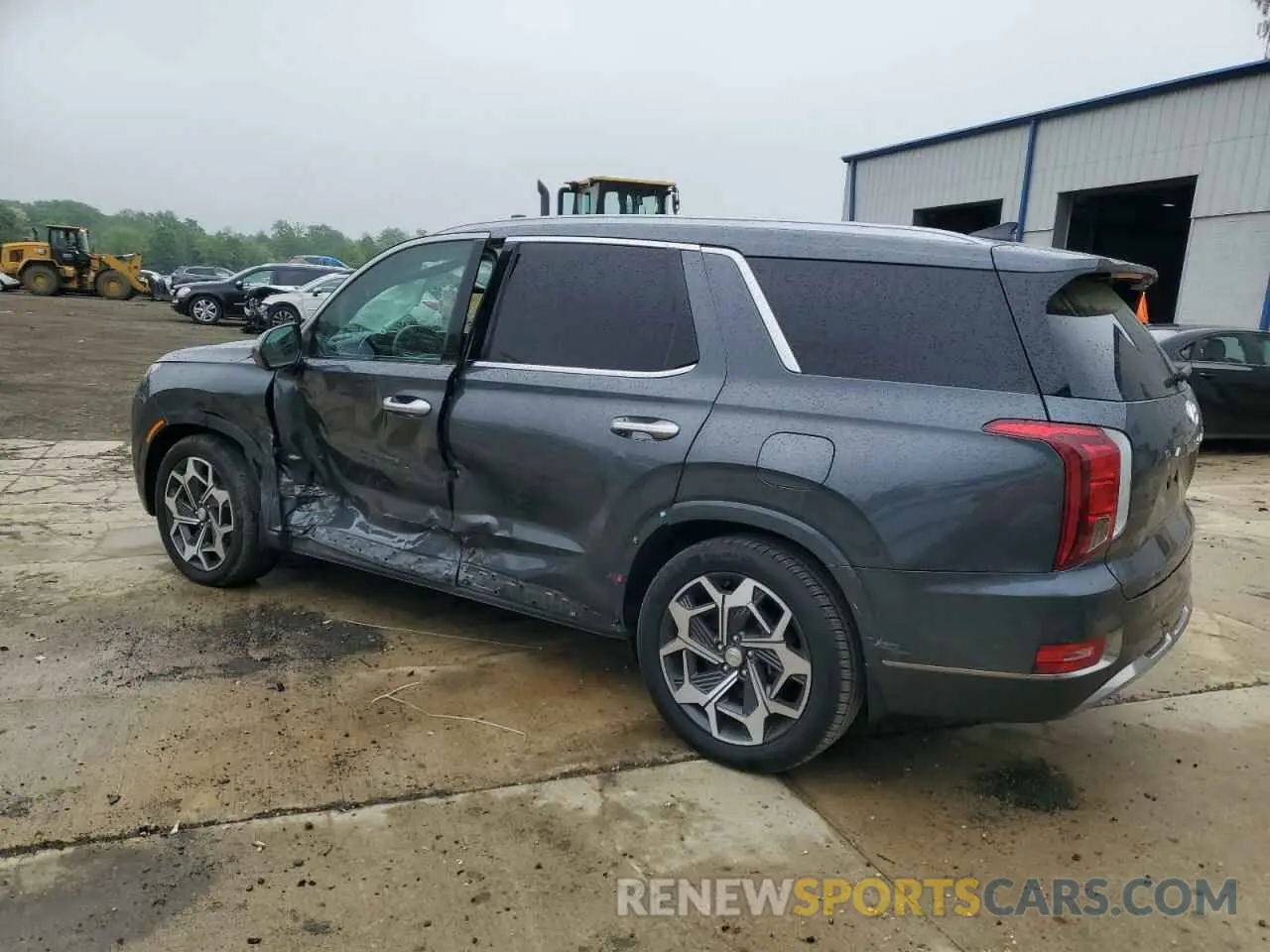 2 fotografías del automóvil dañado KM8R7DHE8NU456432 HYUNDAI PALISADE 2022