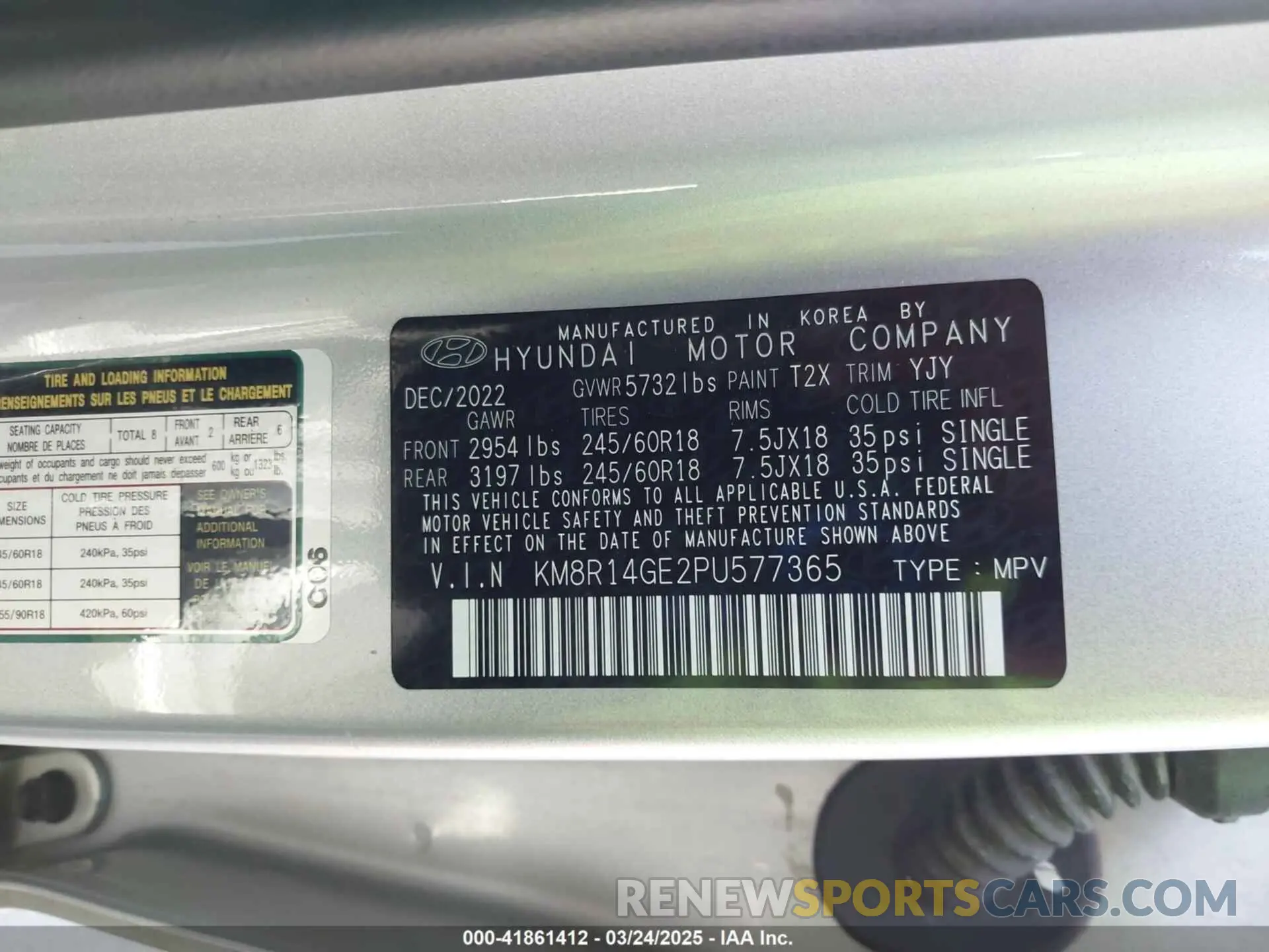 9 fotografías del automóvil dañado KM8R14GE2PU577365 HYUNDAI PALISADE 2023