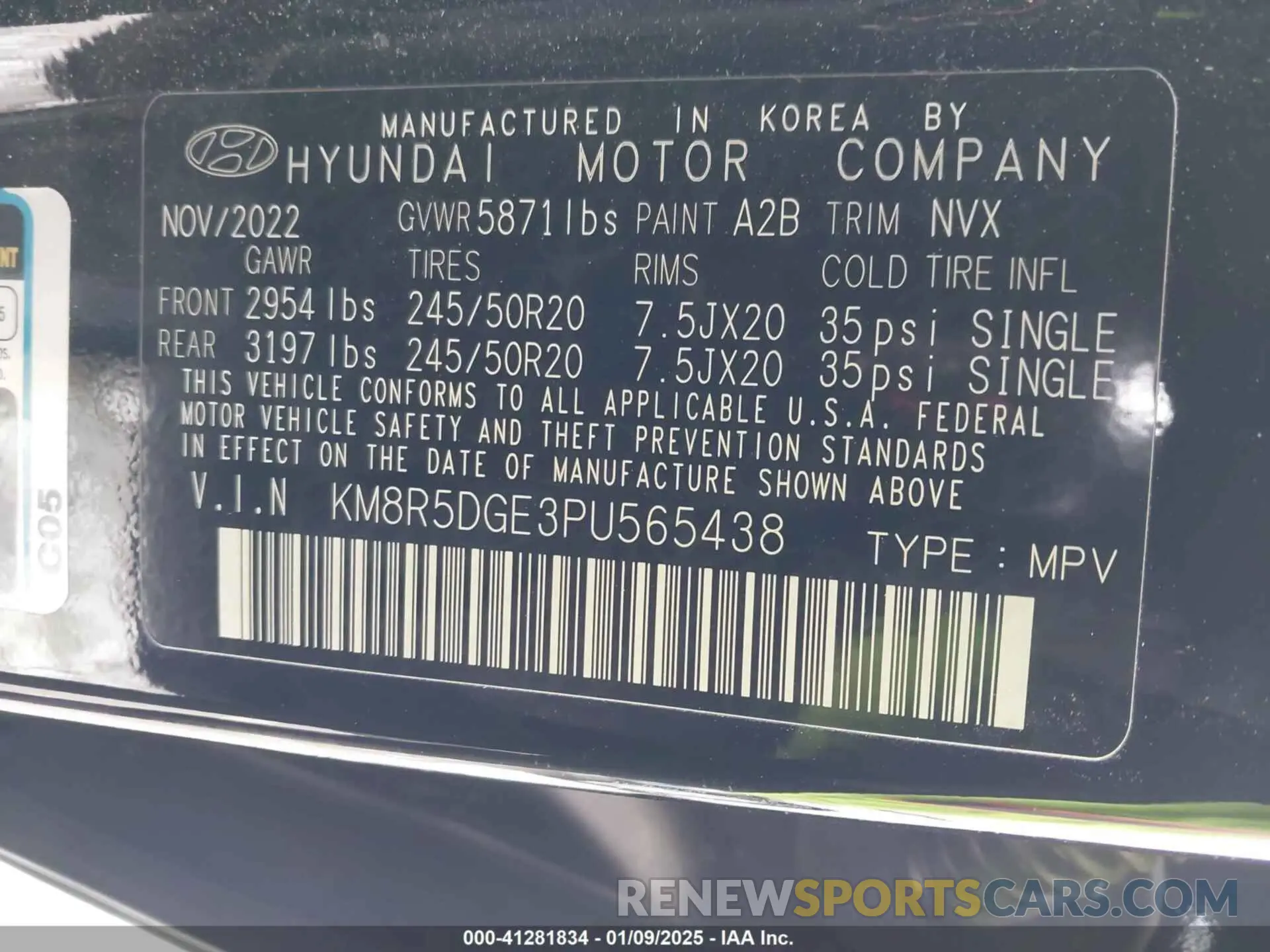 9 fotografías del automóvil dañado KM8R5DGE3PU565438 HYUNDAI PALISADE 2023
