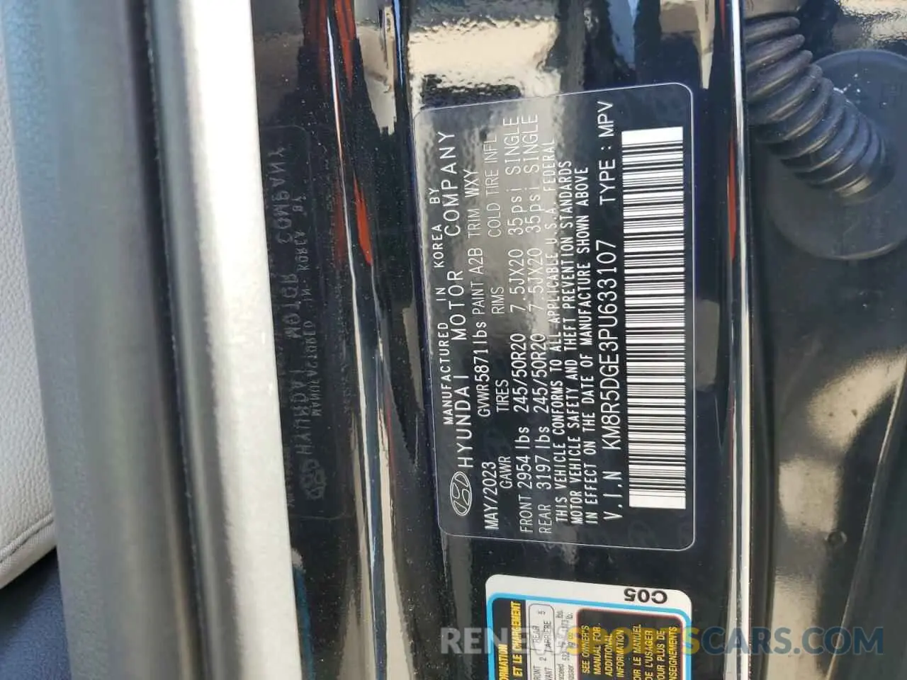 13 fotografías del automóvil dañado KM8R5DGE3PU633107 HYUNDAI PALISADE 2023