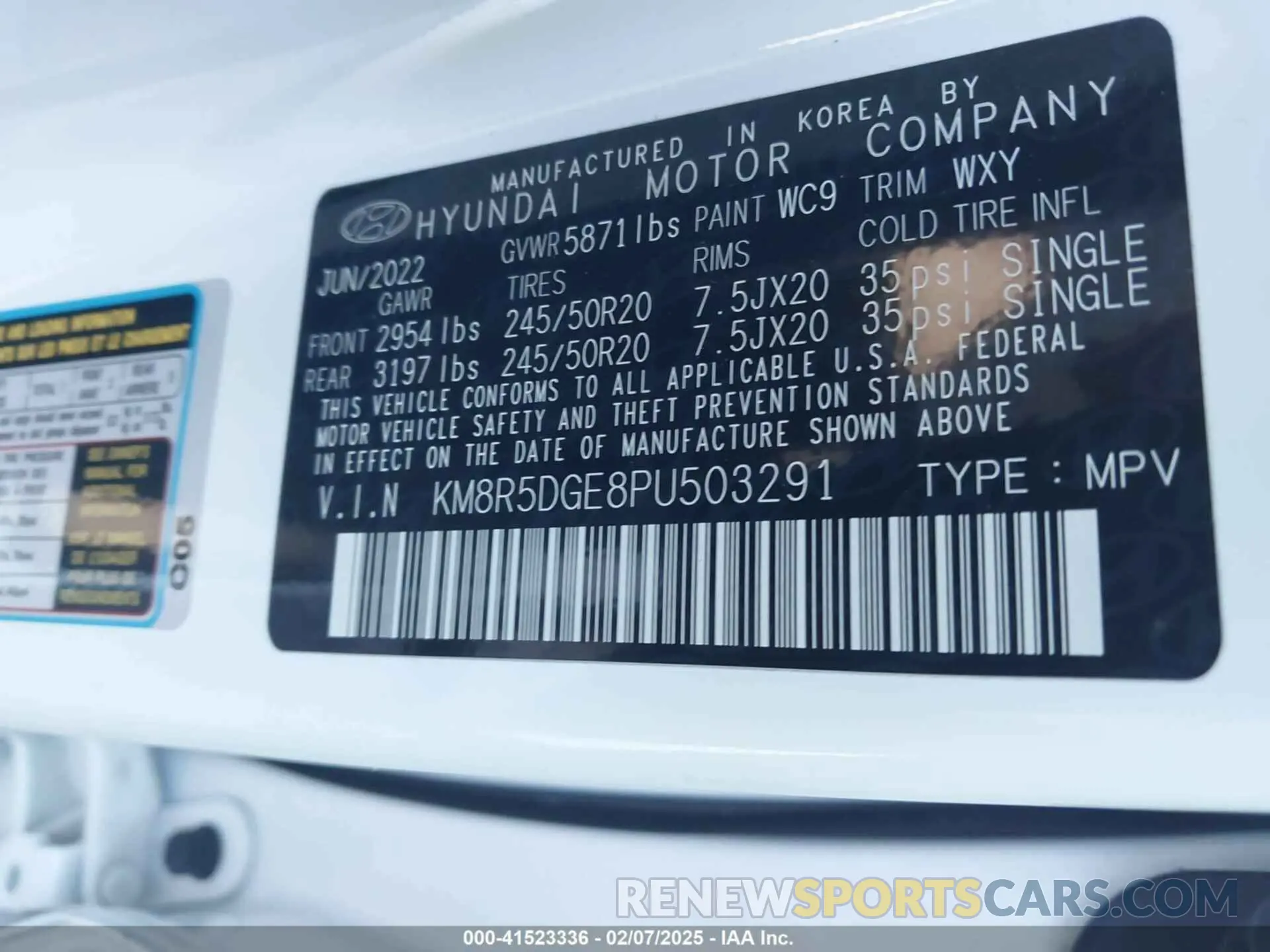 9 fotografías del automóvil dañado KM8R5DGE8PU503291 HYUNDAI PALISADE 2023