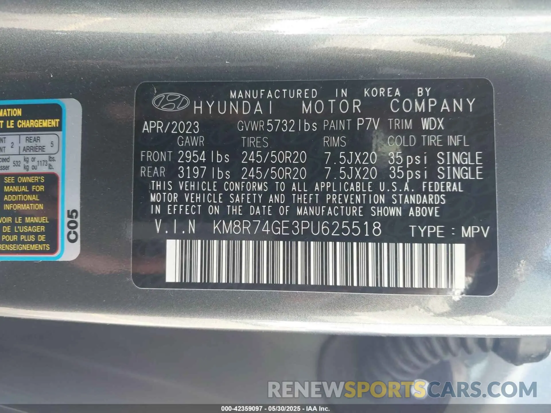 9 fotografías del automóvil dañado KM8R74GE3PU625518 HYUNDAI PALISADE 2023