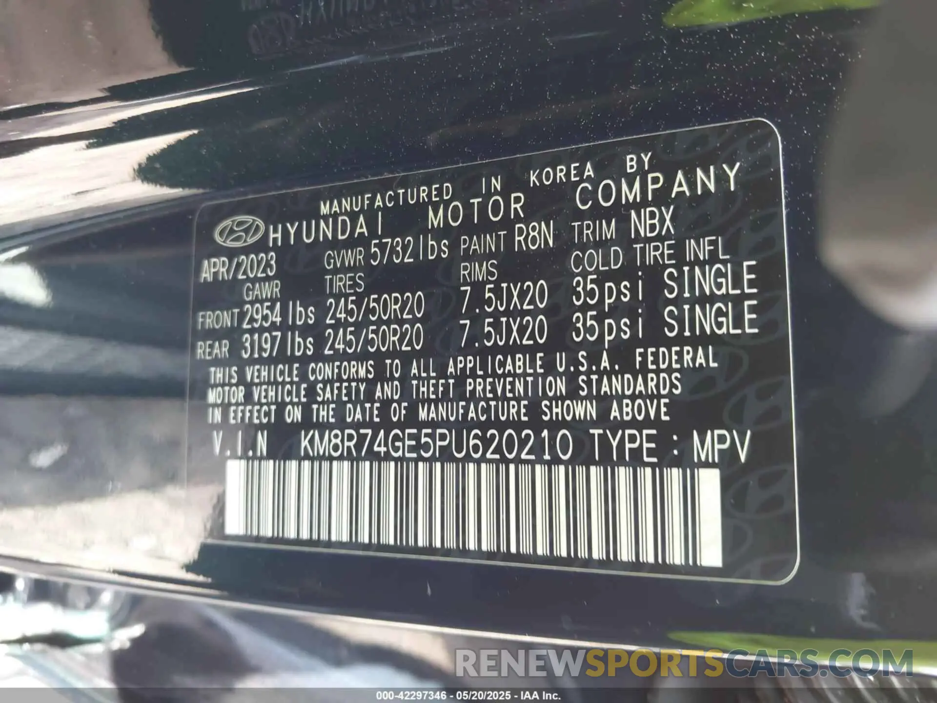 9 fotografías del automóvil dañado KM8R74GE5PU620210 HYUNDAI PALISADE 2023