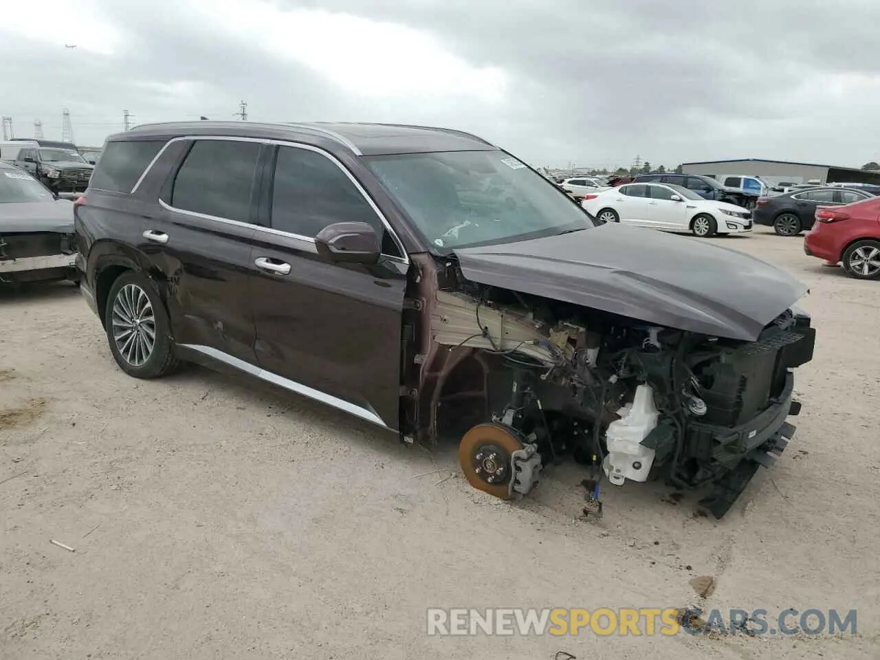 4 fotografías del automóvil dañado KM8R74GE9PU610179 HYUNDAI PALISADE 2023