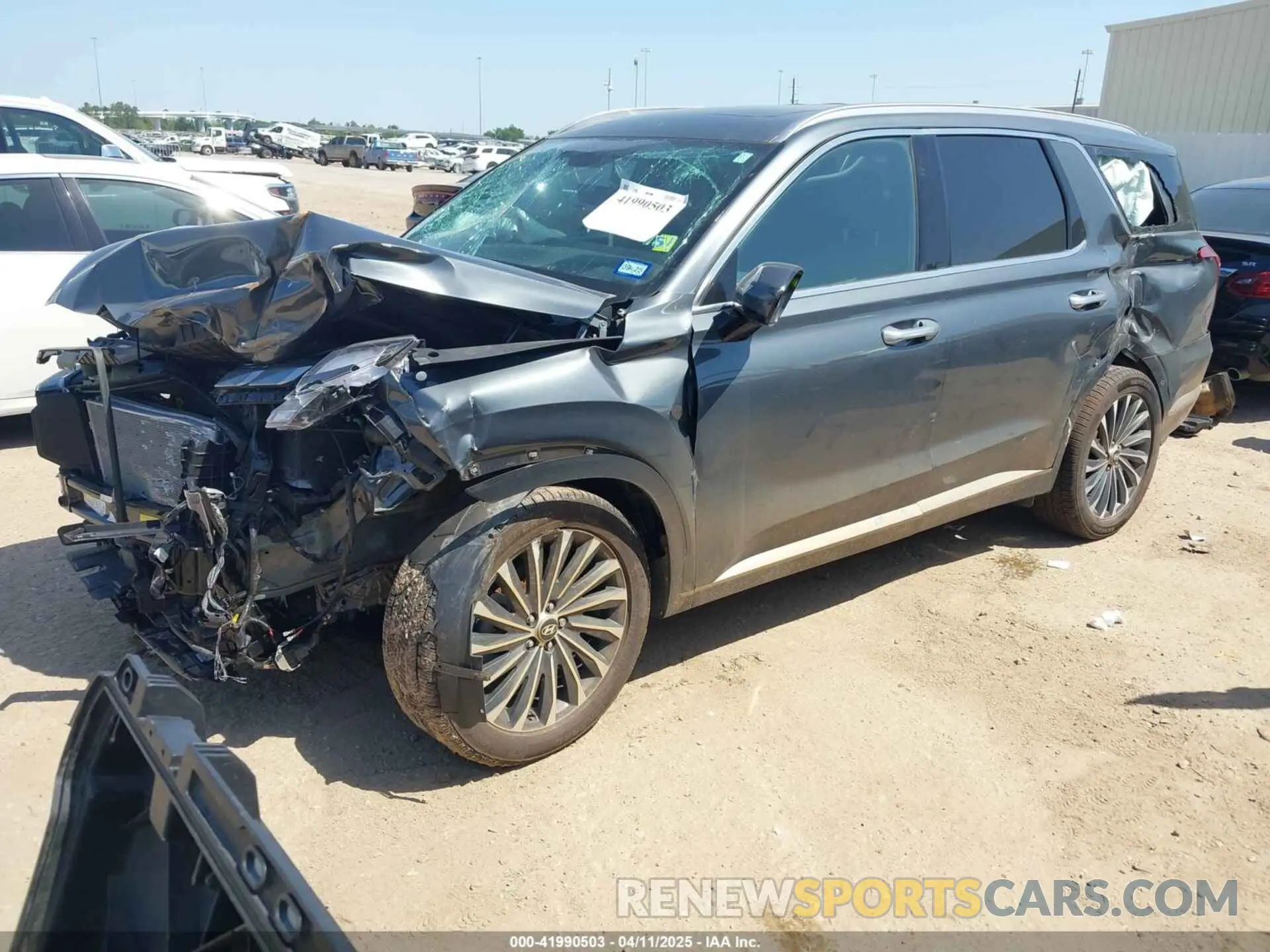 2 fotografías del automóvil dañado KM8R74GEXPU517333 HYUNDAI PALISADE 2023