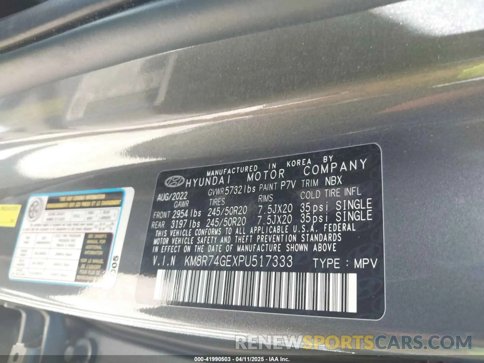 9 fotografías del automóvil dañado KM8R74GEXPU517333 HYUNDAI PALISADE 2023
