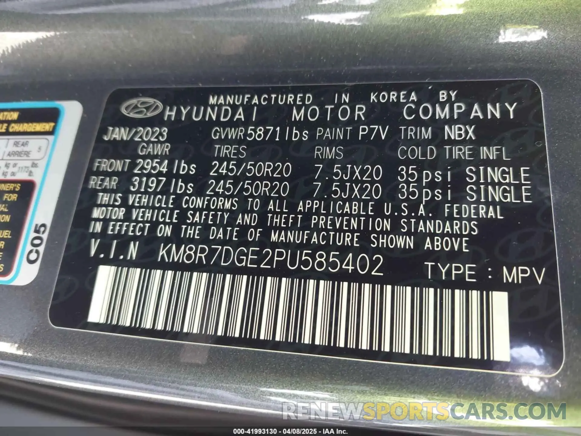 9 fotografías del automóvil dañado KM8R7DGE2PU585402 HYUNDAI PALISADE 2023