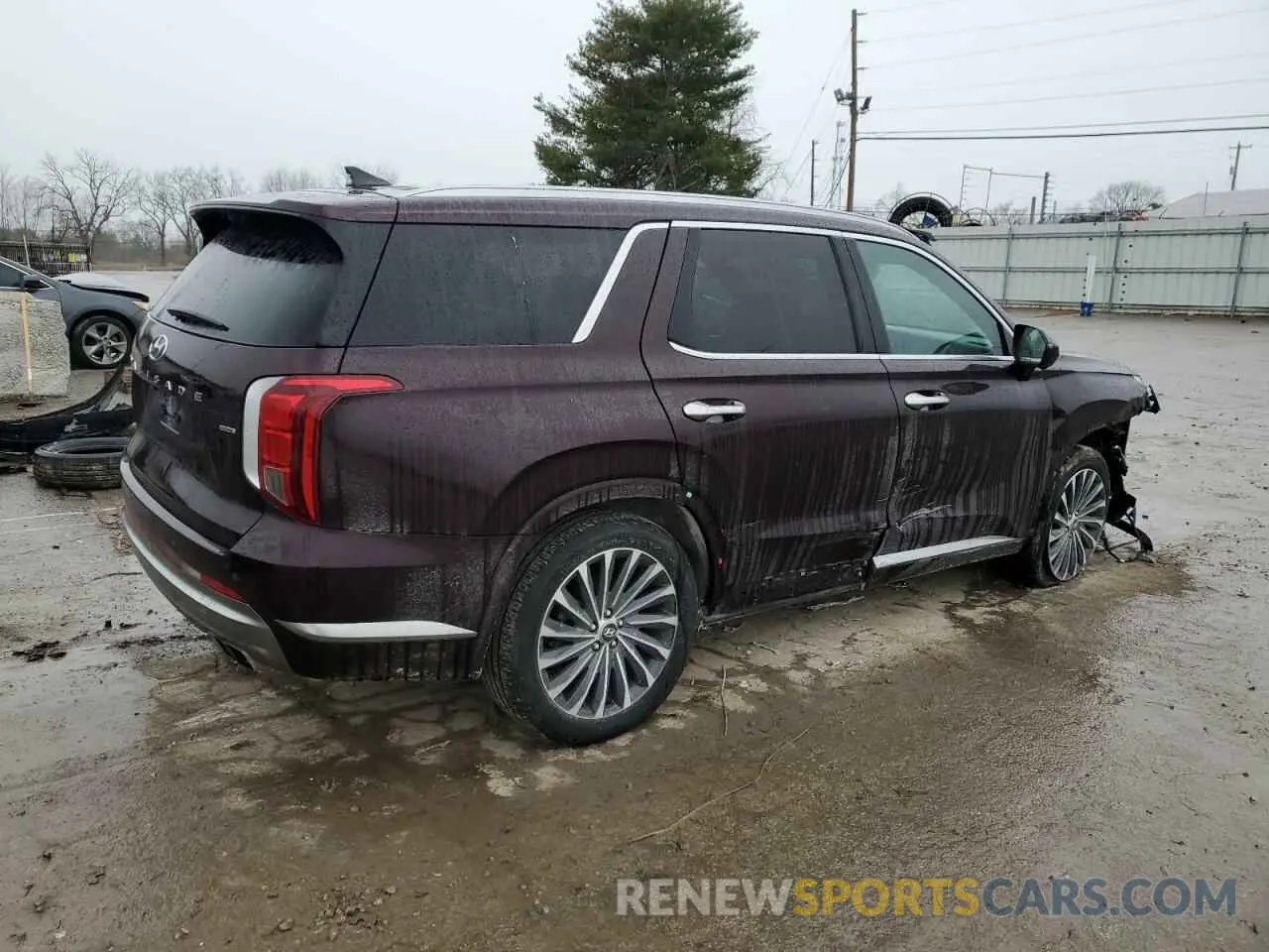 3 fotografías del automóvil dañado KM8R7DGE7PU519122 HYUNDAI PALISADE 2023