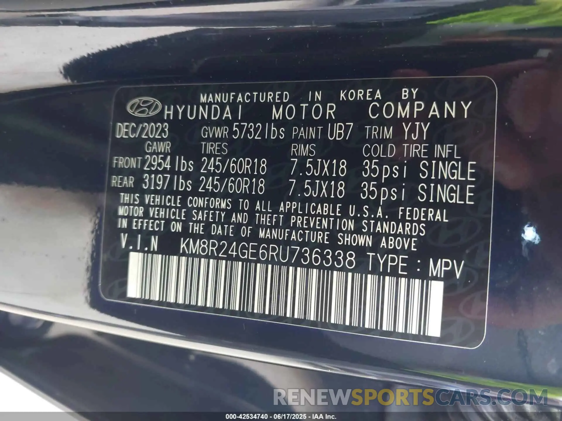 9 fotografías del automóvil dañado KM8R24GE6RU736338 HYUNDAI PALISADE 2024