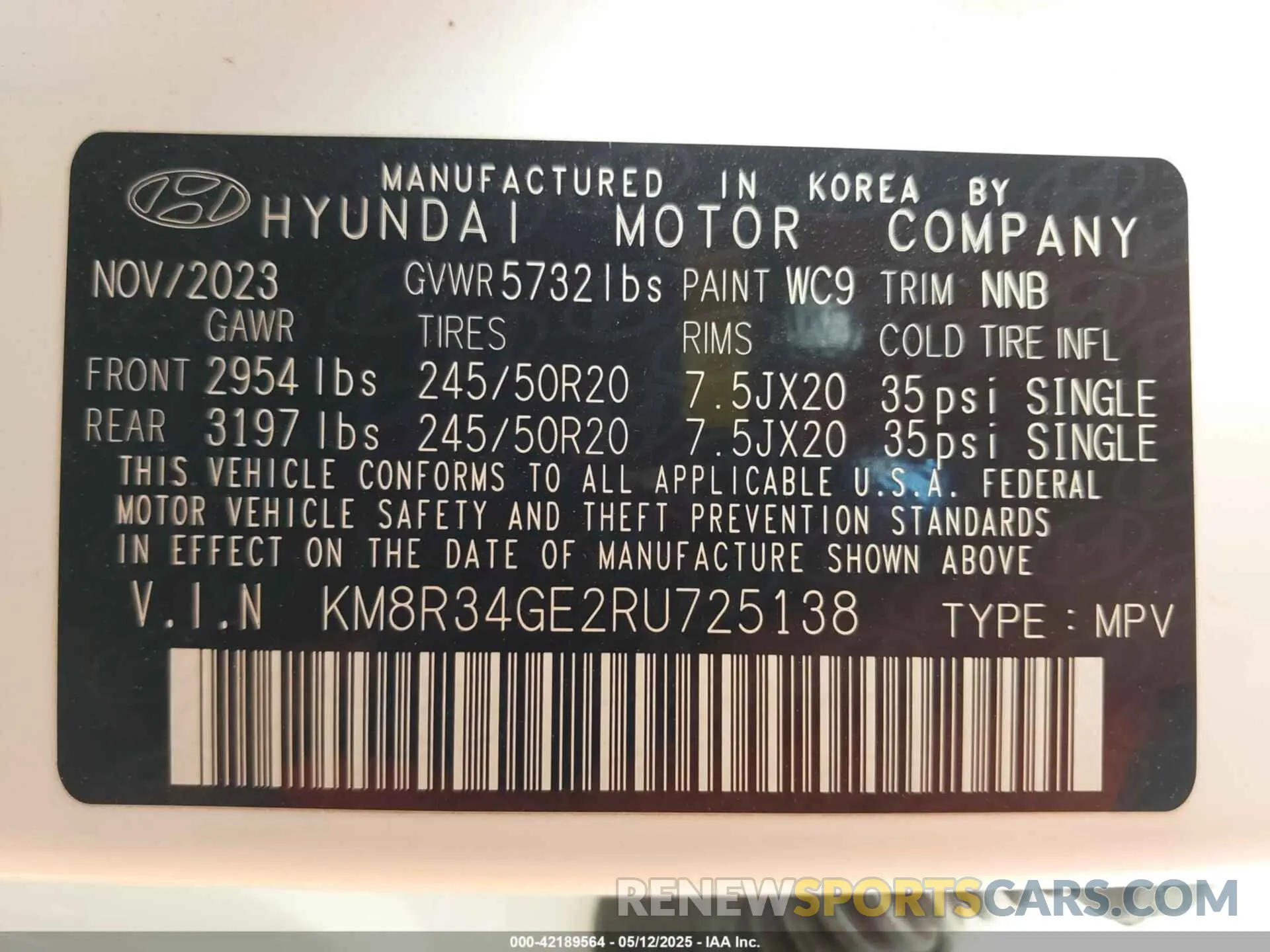 9 fotografías del automóvil dañado KM8R34GE2RU725138 HYUNDAI PALISADE 2024