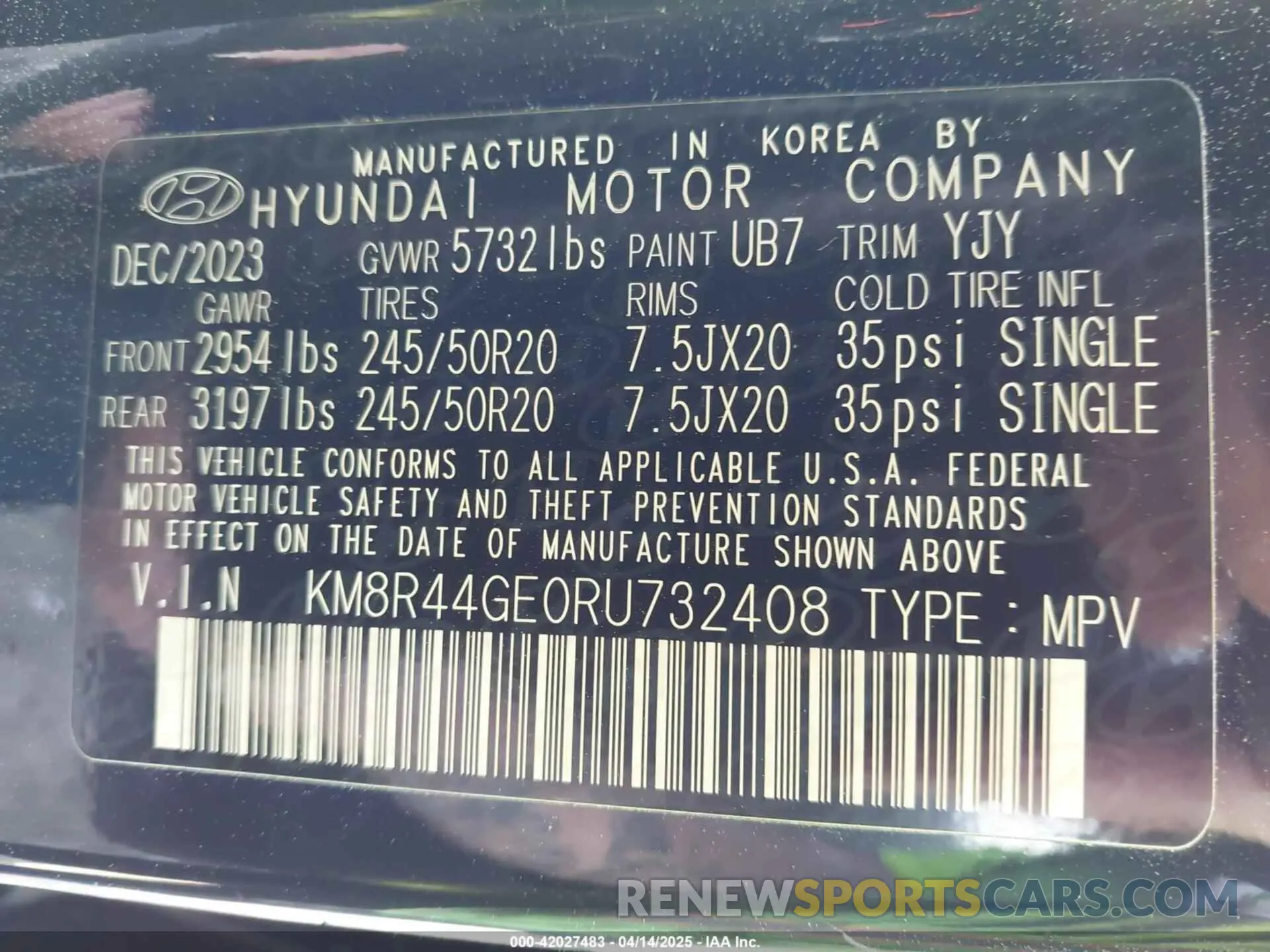 9 fotografías del automóvil dañado KM8R44GE0RU732408 HYUNDAI PALISADE 2024
