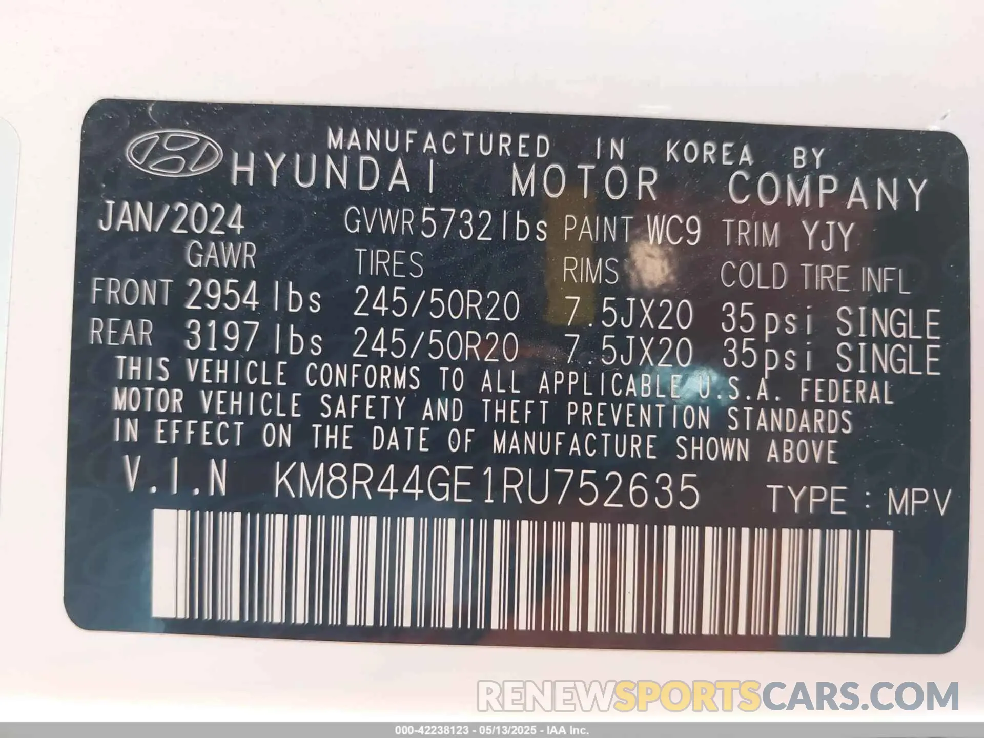 9 fotografías del automóvil dañado KM8R44GE1RU752635 HYUNDAI PALISADE 2024
