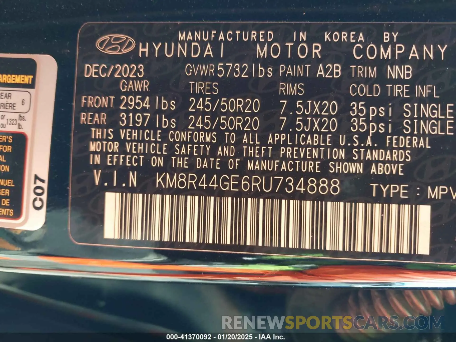 9 fotografías del automóvil dañado KM8R44GE6RU734888 HYUNDAI PALISADE 2024